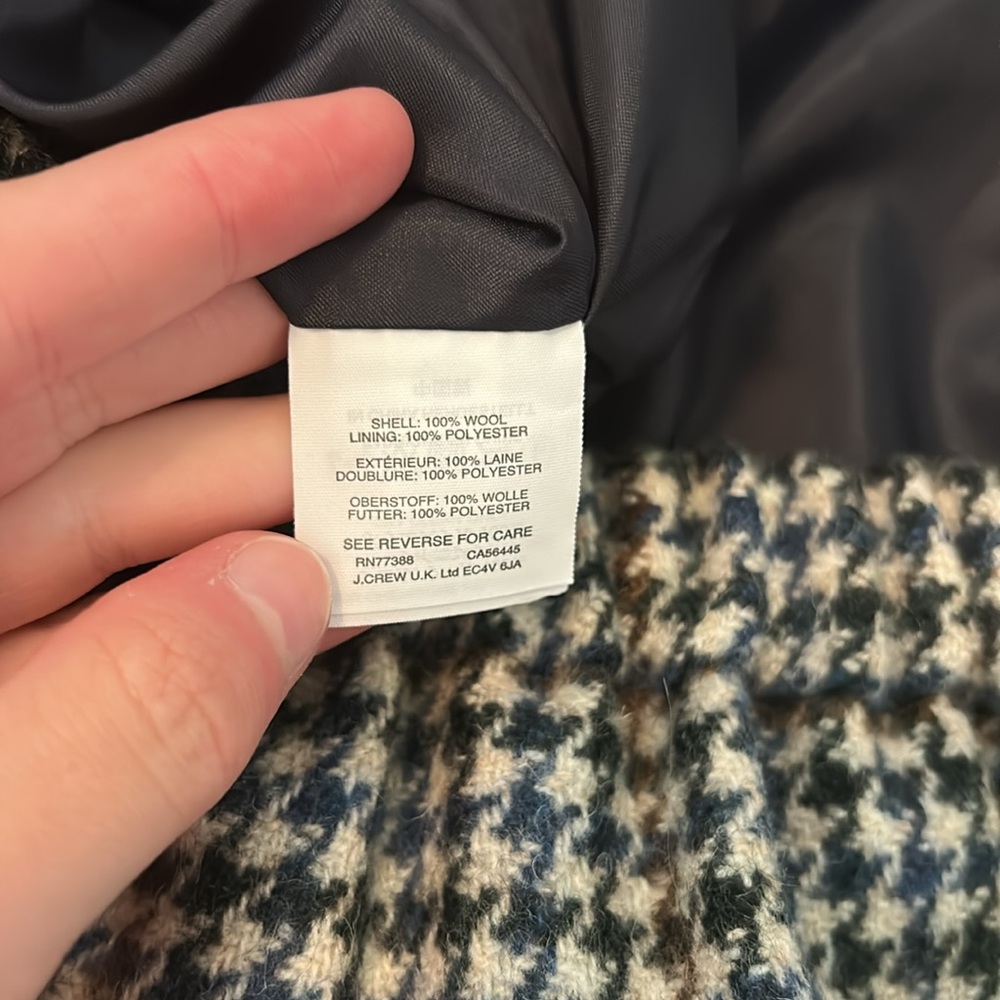 J. Crew Houndstooth Wool Ruffle Mini Skirt - Picture 6 of 7
